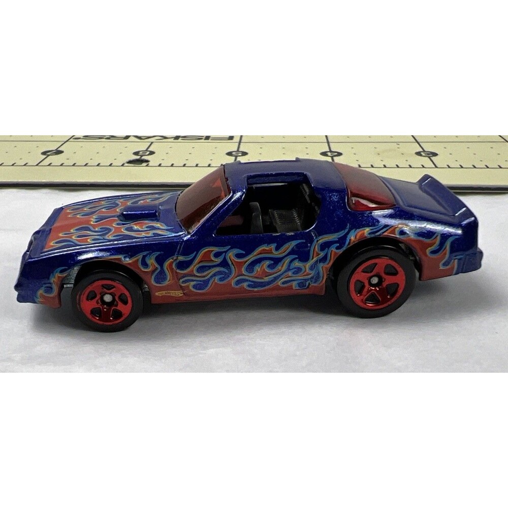 Hot Wheels Pontiac Firebird 1977 Blue With Flames T Tops Red Rims Vintage Car - Picture 4 of 7